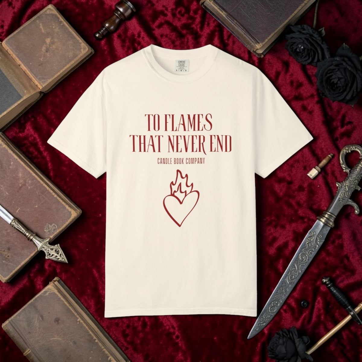 To Flames That Never End Candle Book Co. Tee
